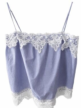 Express Lace Trim Light Blue Camisole Tank Top